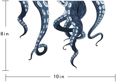 Octopus Kraken Tentacle Toilet Lid Decals Navy Blue Design
