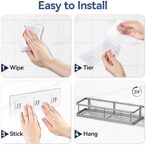 Yasonic Shower Caddy Adhesive 3 Pack Grey