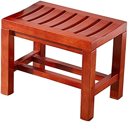 Wooden Spa Bench with Storage Shelf for Bath and Shower Use