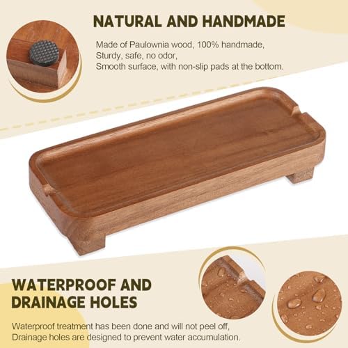 Wooden Soap Dish with Drainage Slots Light Brown 87 x 36 Inches
