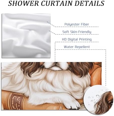 DESIHOM Fall Japanese Chin Dog Shower Curtain Set 78 Inch