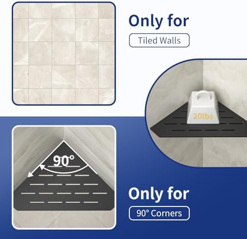 Bernkot Corner Shower Shelf 2 Pack Matte Black 304 Stainless Steel