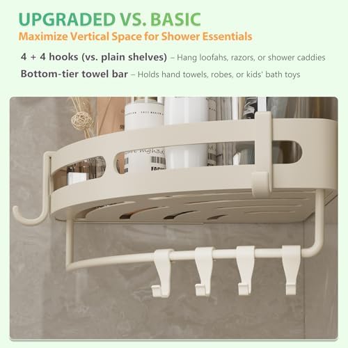 Geobella Adhesive Shower Corner Caddy 2-Pack Cream