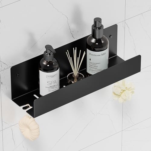 Qeke Shower Caddy 12 Inch Matte Black Stainless Steel