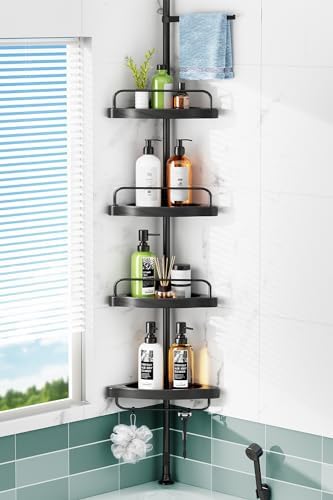 HAMITOR Corner Shower Caddy 4 Tier Shampoo Organizer