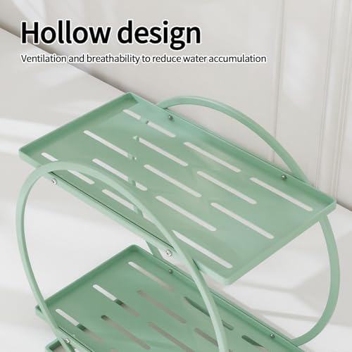 Green Perfume Organizer for Vanity 2-Tier Bathroom Counter Storage