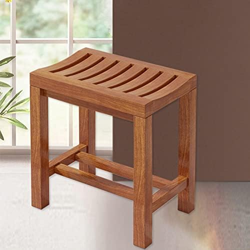 Wooden Spa Bench with Storage Shelf for Bathroom and Outdoor Use