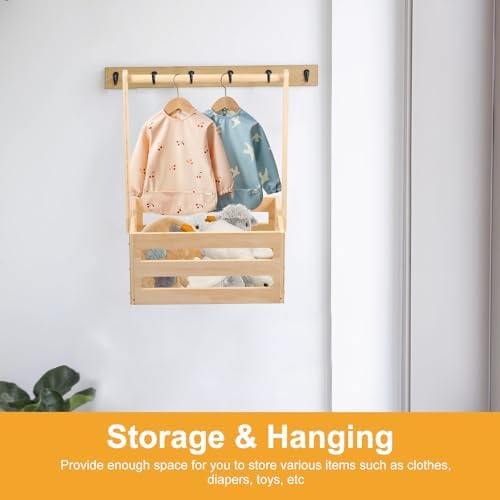 Wood Baby Shower Storage Crate with Handle