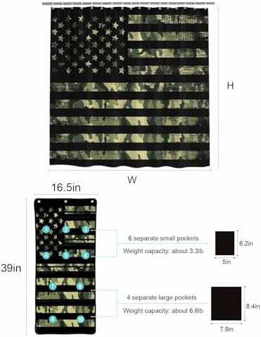 Singingin Shower Curtain with 10 Pockets and 3 Hooks
