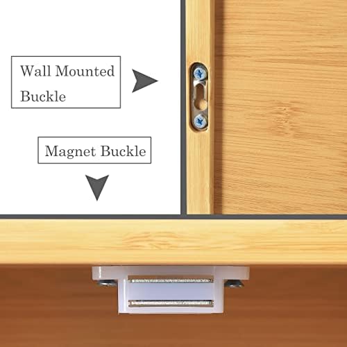 HYNAWIN 2-Tier Bamboo Medicine Cabinet with Adjustable Shelves for Bathroom Kitchen and Living Room