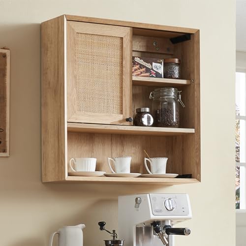 OKD Hand Woven Rattan Wall Storage Cabinet