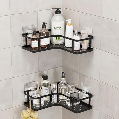 FJNATINH Corner Shower Caddy - 3 Tier Metal Organizer Stand for Bathroom