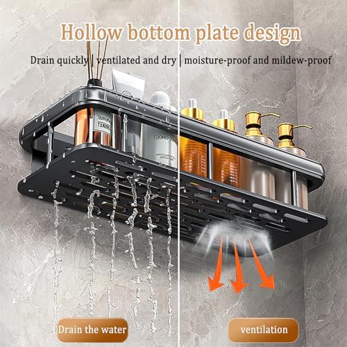 EVALAND Aluminum Shower Caddy 2 Pack No Drill Rustproof Organizer