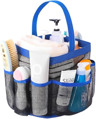 Dolrsrcm Mesh Shower Caddy Portable 8 Pocket Toiletry Bag