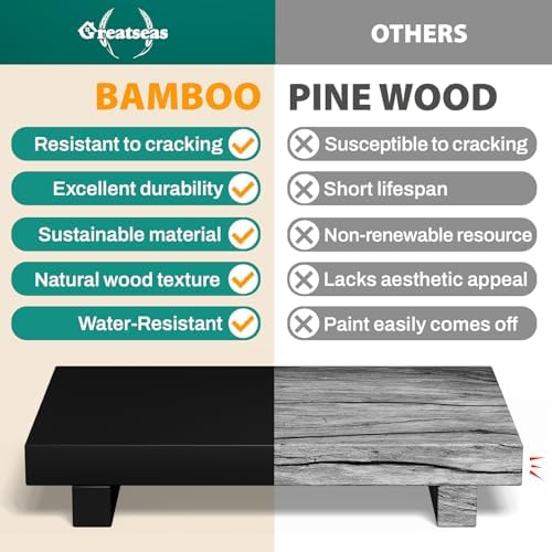 Greatseas Bamboo Soap Tray Stand for Kitchen and Bathroom Decor