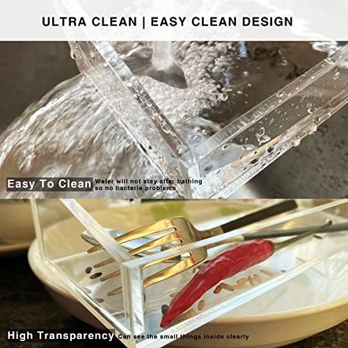 Bakzon Acrylic Shower Caddy 2 Pack Self Adhesive Wall Storage Organizer