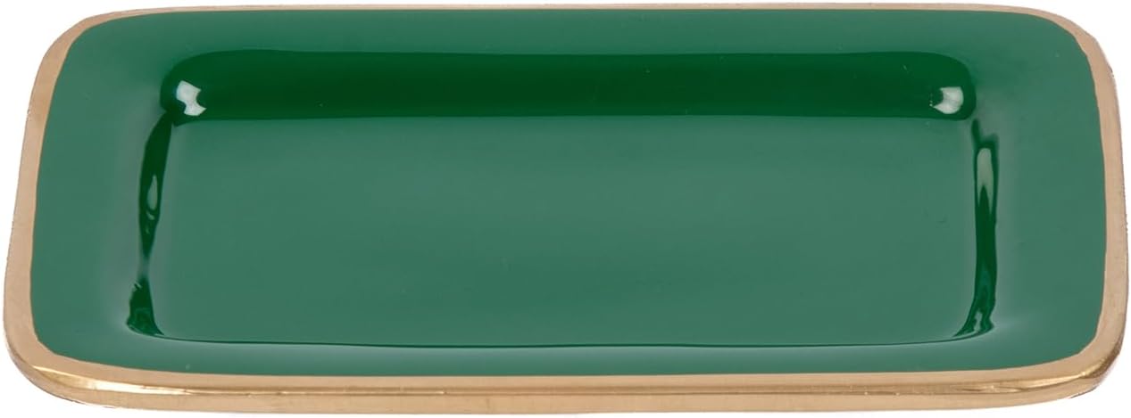 Jayes Studio Gracie Emerald Green Jewelry Dish Small Decorative Tray for Modern Bathroom Accessories