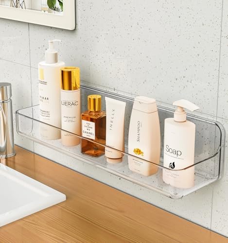Clear Acrylic Shower Caddy with Adhesive Mount