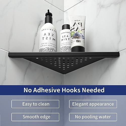 8 Inch Corner Shower Shelf 2 Pack Black