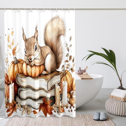 DESIHOM Fall Squirrel Shower Curtain Set 78 Inch