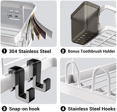 Shower Caddy 2Pack Adhesive Corner Organizer