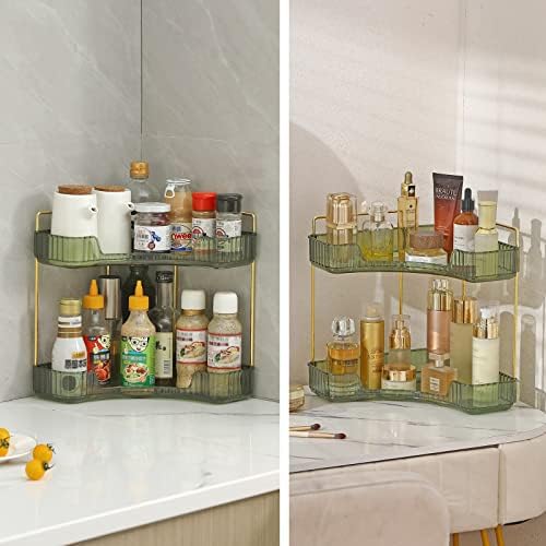 Corner Bathroom Countertop Organizer with 2 Tiers
