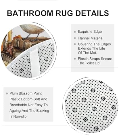 DESIHOM 4PCS Fall Chickadees Bird Shower Curtain Set
