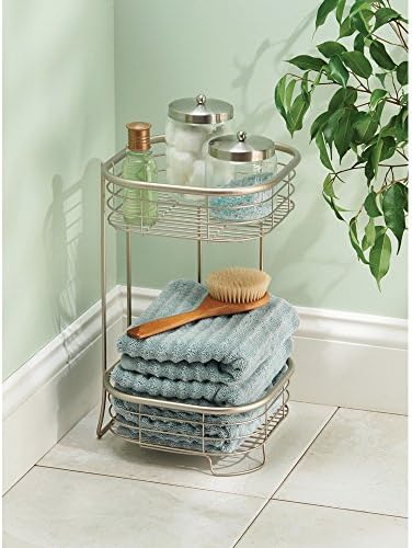 iDesign Forma Metal Wire Corner Shower Tower Caddy 2-Tier Satin Silver