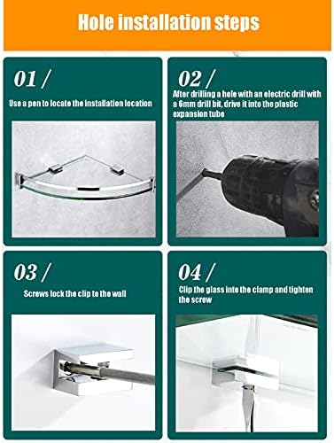 Cubane 8mm Tempered Glass Shower Shelf with Brass Frame