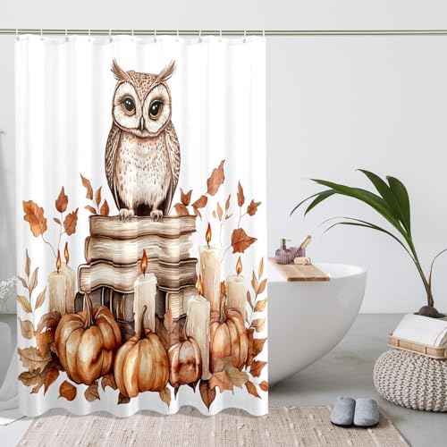 DESIHOM Fall Owl Bird Shower Curtain Set 78 Inch