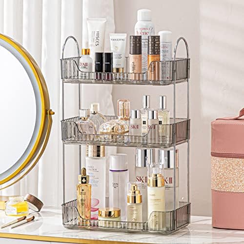 3-Tier Gray Countertop Storage Organizer for Bathroom and Kitchen