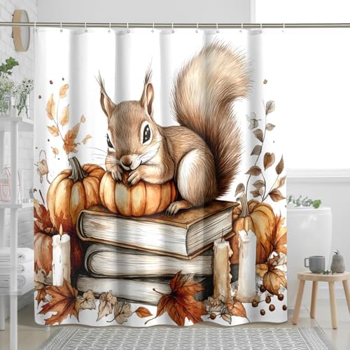 DESIHOM Fall Squirrel Shower Curtain Set 78 Inch