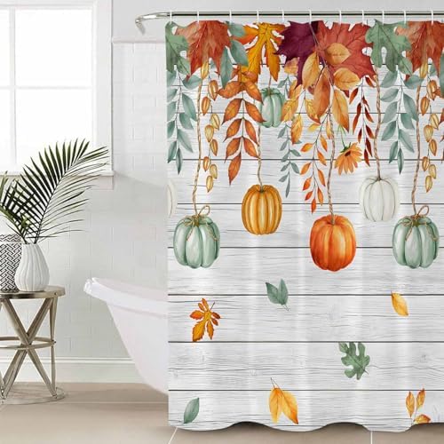 Thanksgiving Pumpkin 4 Piece Shower Curtain Set