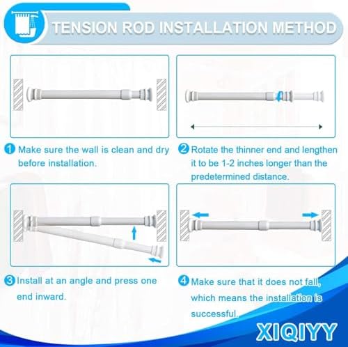 Adjustable Shower Tension Rods 16-28 Inch White