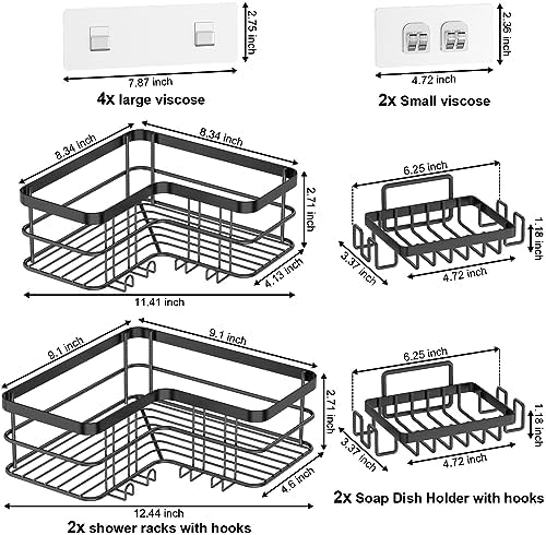 Yazoni Corner Shower Caddy 4-Pack Adhesive Shelves
