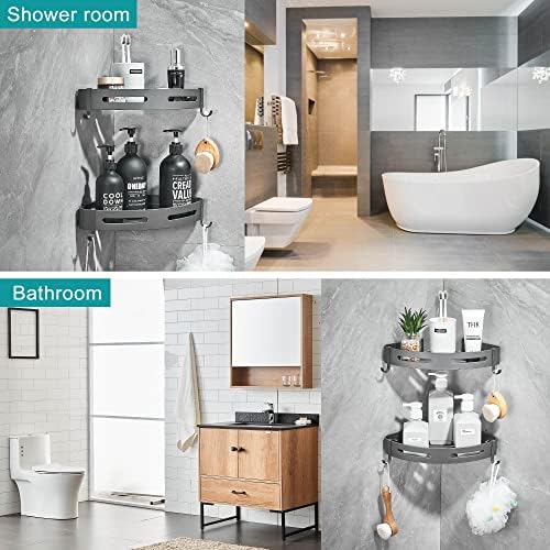 Hoomtaook 2-Tier Corner Shower Shelf No Drilling