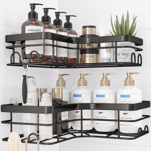 Sakugi Corner Shower Caddy 2 Pack Black X-Large