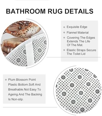 DESIHOM 4PCS Fall Quail Bird Shower Curtain Set with Non-Slip Rug and Toilet Lid Cover Mat