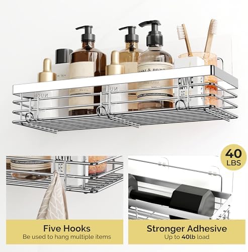Orimade Shower Caddy with 5 Hooks Organizer