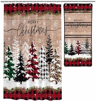 ZFUNCING Shower Curtain Organizer Set with Hooks and Storage Pockets