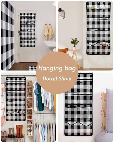 Singingin Shower Curtain Organizer Set Vintage Farmhouse Waterproof 10 Pockets Quick Dry Caddy