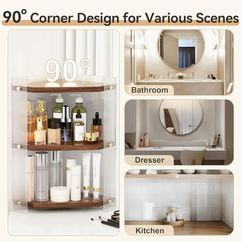 3-Tier Corner Organizer for Bathroom Makeup Storage