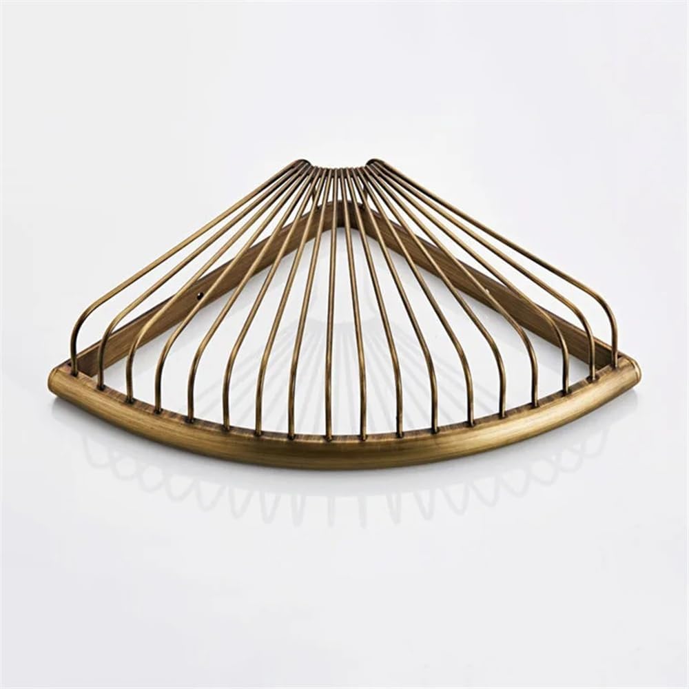 2 Tier Corner Shower Caddy with 2 Hooks and Hooks Copper Wall Mounted Organizer