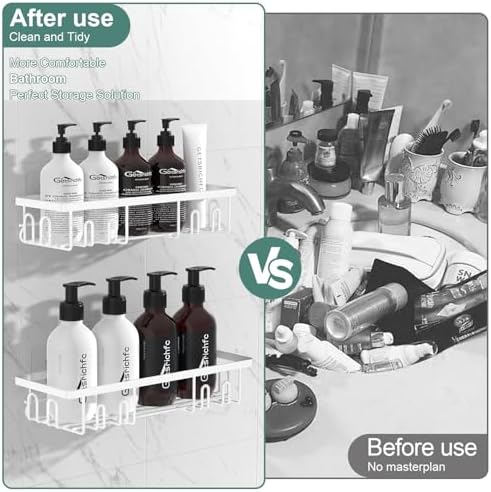2025 New Adhesive Shower Caddy 2 Pack White