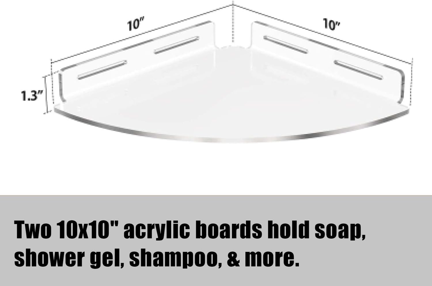 KATASKI 2 Pack Acrylic Shower Caddy Clear Corner Shelf for Bathroom Storage