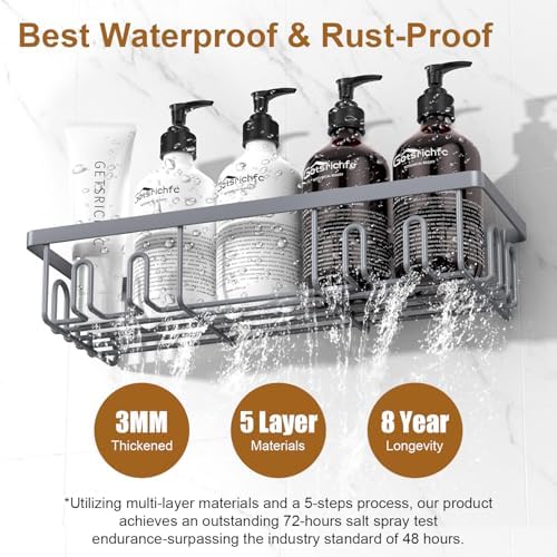 2025 New Adhesive Shower Caddy 2 Pack Grey