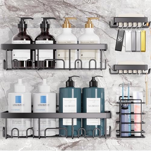 Veken Rustproof Waterproof Shower Caddy 5-Pack
