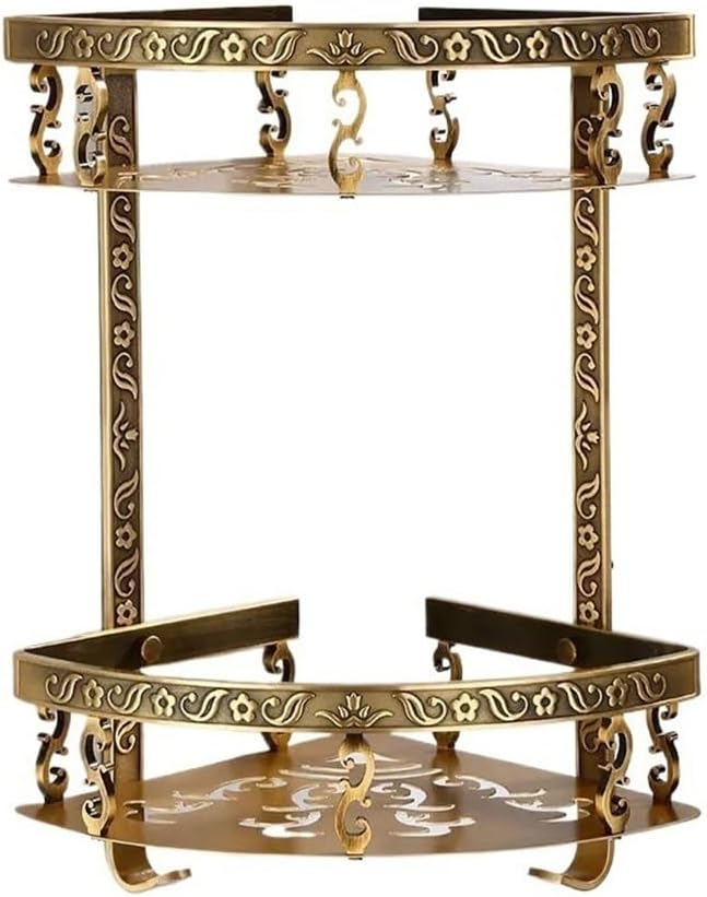 2 Tier Corner Shower Caddy with Hooks and Large Storage Capacity