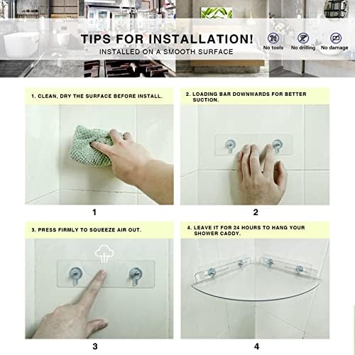 Bakzon Corner Shelves 2 Pack Clear Bathroom Organizer