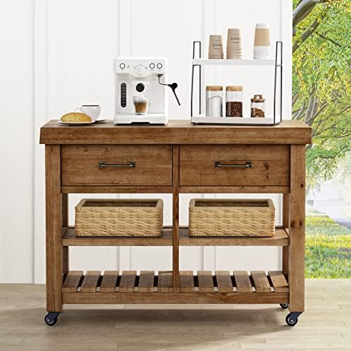 Forbena 2 Tier Bathroom Counter Organizer with Wood and Metal Frame
